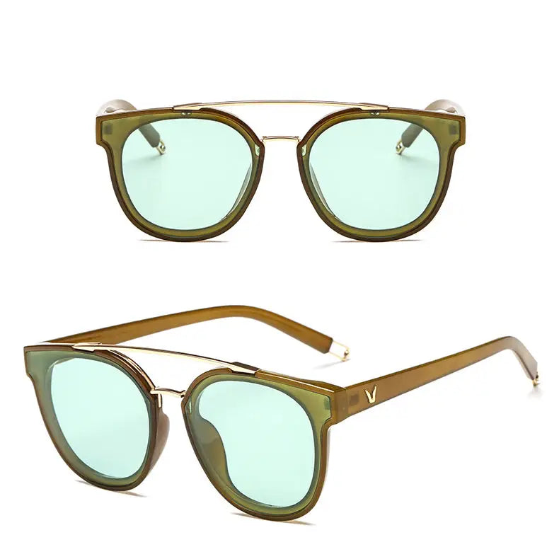 R&Z - Fashionable Women’s Oversized Sunglasses 2020 Trend - Dark green