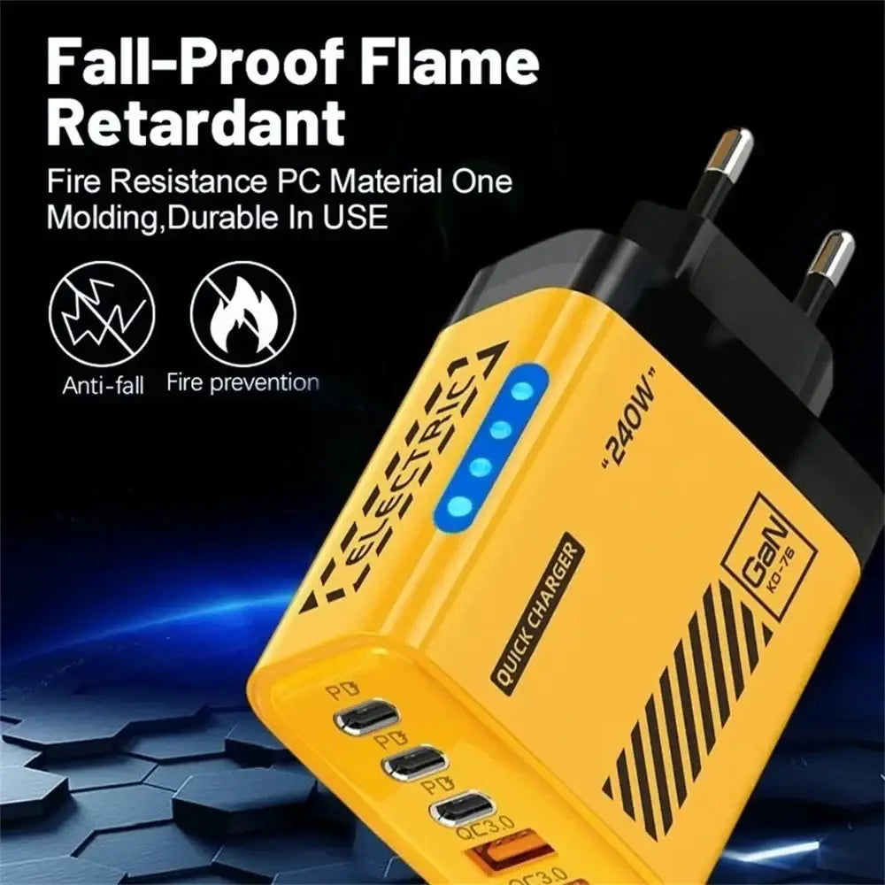 R&z - Fast Charging Charger For MacBook iPhone 17 16 15 Pro Samsung Xiaomi EU US Plug - Yellow