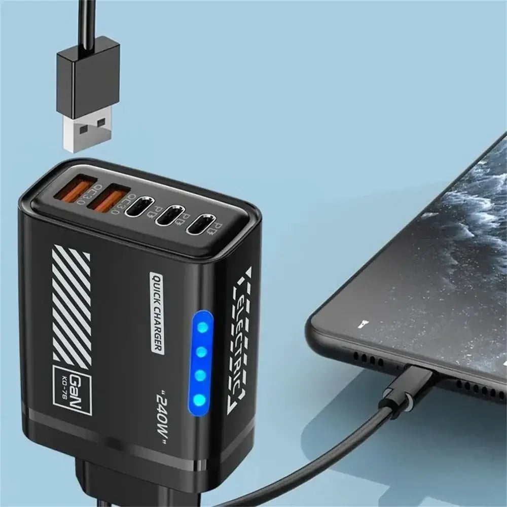 R&z - Fast Charging Charger For MacBook iPhone 17 16 15 Pro Samsung Xiaomi EU US Plug - Black EU