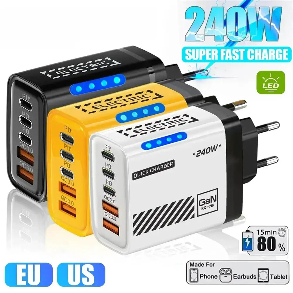 R&z - Fast Charging Charger For MacBook iPhone 17 16 15 Pro Samsung Xiaomi EU US Plug