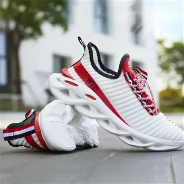 R&z - Flyknit Soft Sport Running Shoes - Red white / 44