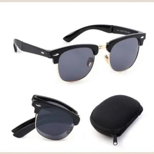 R&z - Folding Sunglasses with Case - Black gold
