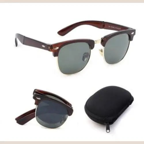 R&z - Folding Sunglasses with Case - Brown