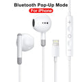 R&z - For Apple iPhone 14 Lighting Earphones 13 12 11 Pro Max XR XS X SE 7 8 6 Plus Bluetooth In Ear Wired Earbuds