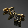 R&z - French shirt cufflinks Luxury Square Blue Red Crystal Zircon cuffs buttons business suit accessories jewelry