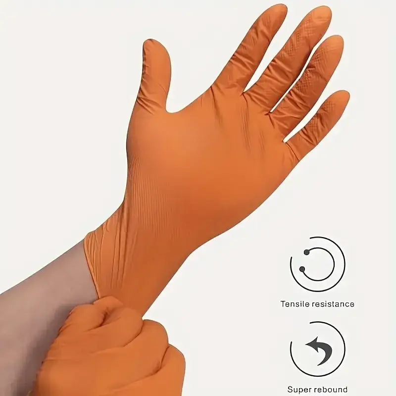 R&z - Gloves Disposable 8mil Raised Diamond Texture Gloves Mechanic Tattoo Safety Gloves