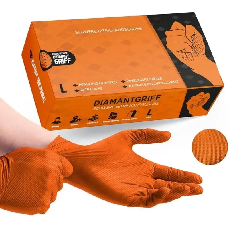 R&z - Gloves Disposable 8mil Raised Diamond Texture Gloves Mechanic Tattoo Safety Gloves