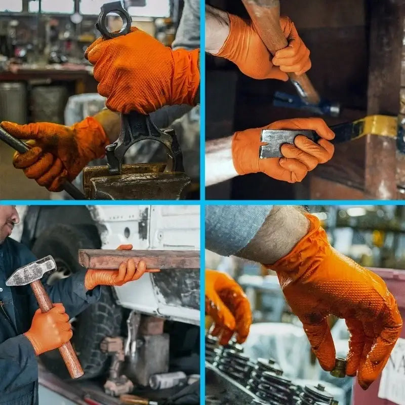R&z - Gloves Disposable 8mil Raised Diamond Texture Gloves Mechanic Tattoo Safety Gloves