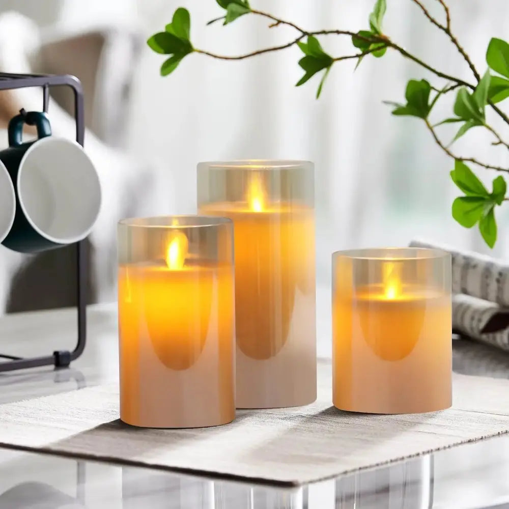 R&Z - golden UsB LED Pillar Candles