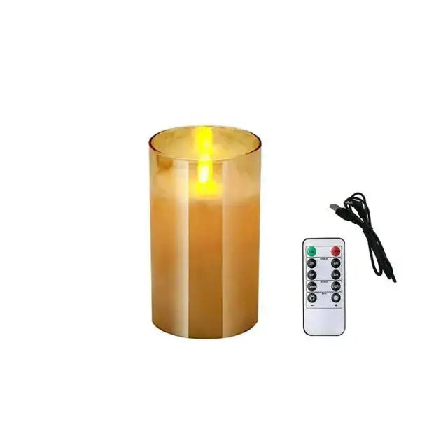 R&Z - golden UsB LED Pillar Candles