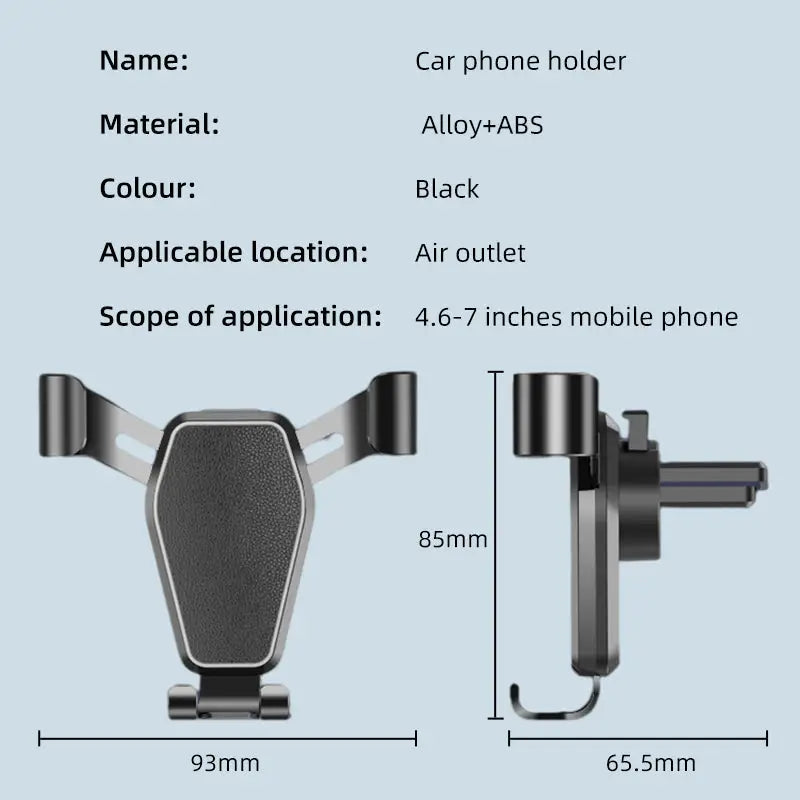 R&Z - Gravity Car Phone Holder - Black