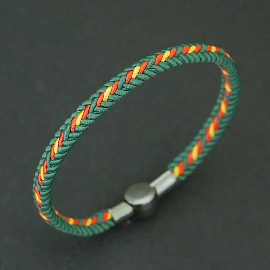 R&Z - Handmade Braided Lucky Thread Bracelet - S 18.5cm 7.3Inch / yellow red