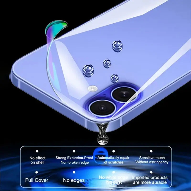 R&z - Hydrogel Film For iPhone 16 15 Pro Max 13 14 12 11 XS XR 7 8 Plus Soft Clear Screen Protector - Electronics