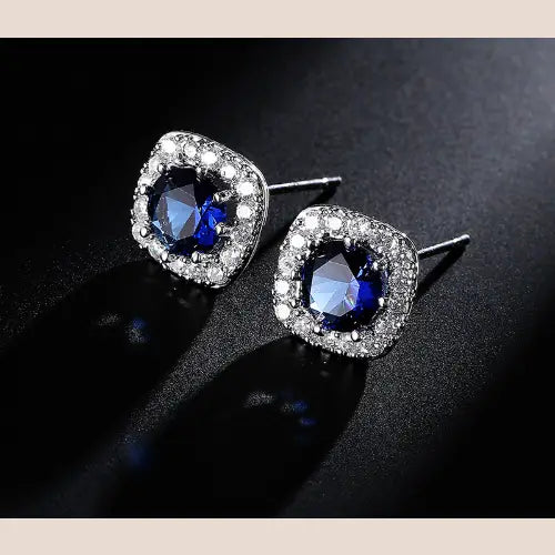 R&z - Korean Style Classic Fashion Stud Earrings - Dark blue - R&z - Accessories