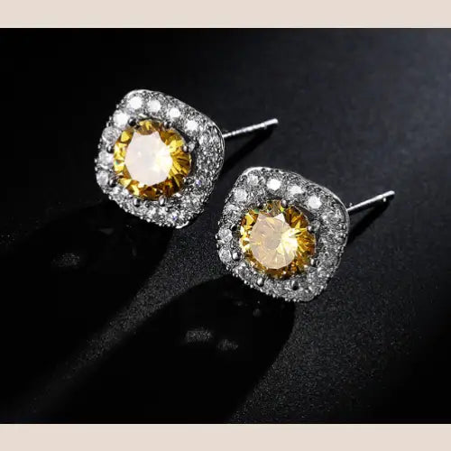 R&z - Korean Style Classic Fashion Stud Earrings - Yellow - R&z - Accessories