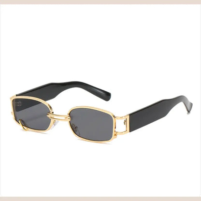 R&amp;Z - Korean Style Square Sunglasses with Trendy Earring Design for Women - Gold frame gray film