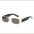 R&Z - Korean Style Square Sunglasses with Trendy Earring Design for Women - Gold frame gray film