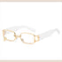 R&Z - Korean Style Square Sunglasses with Trendy Earring Design for Women - Gold frame white film