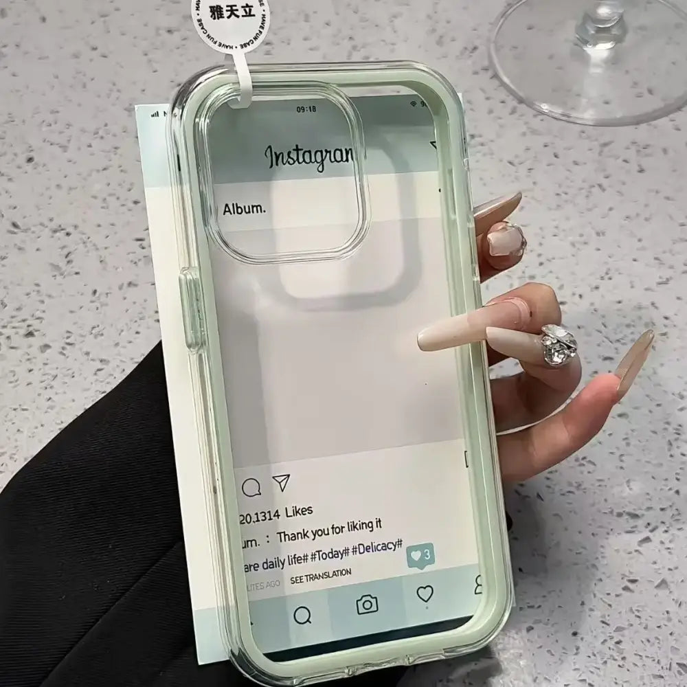 R&z - Luxury Candy Color Frame Clear Back Phone Case For iPhone 17 16 15 14 13 12 Pro Max 11 16PLUS 17 Acrylic