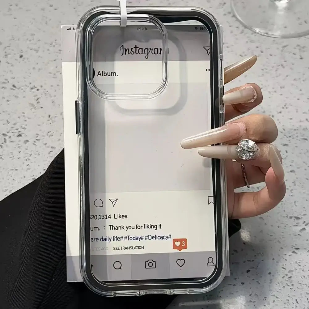 R&z - Luxury Candy Color Frame Clear Back Phone Case For iPhone 17 16 15 14 13 12 Pro Max 11 16PLUS 17 Acrylic