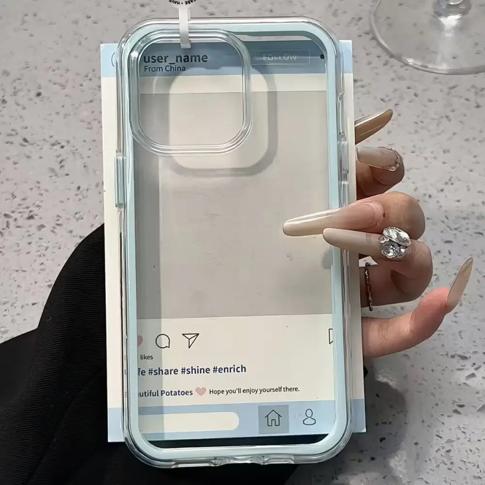 R&z - Luxury Candy Color Frame Clear Back Phone Case For iPhone 17 16 15 14 13 12 Pro Max 11 16PLUS 17 Acrylic