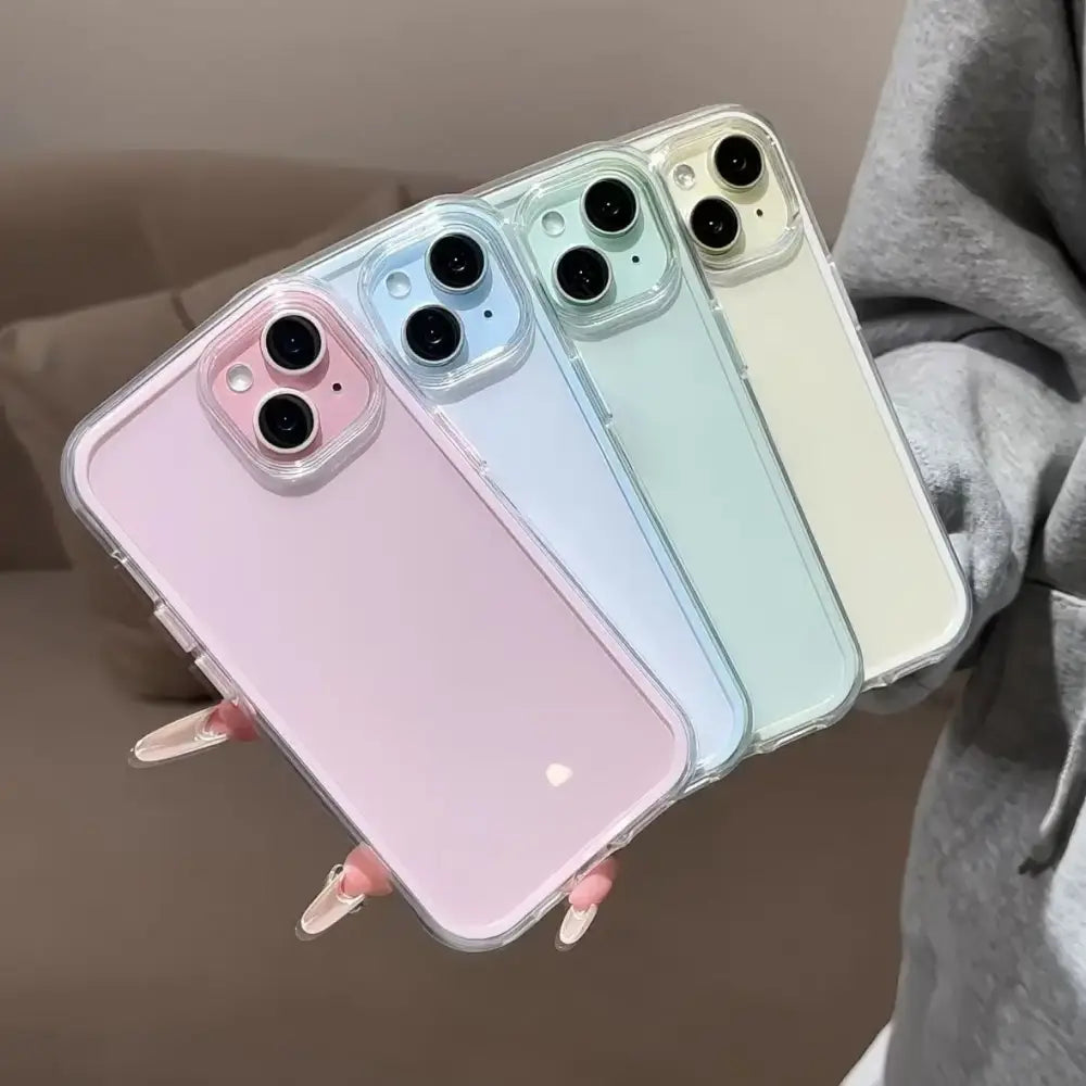 R&z - Luxury Candy Color Frame Clear Back Phone Case For iPhone 17 16 15 14 13 12 Pro Max 11 16PLUS 17 Acrylic