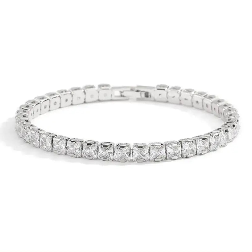 R&Z - Luxury Moissanite Silver Tinnes Braclete - 5MM Silver
