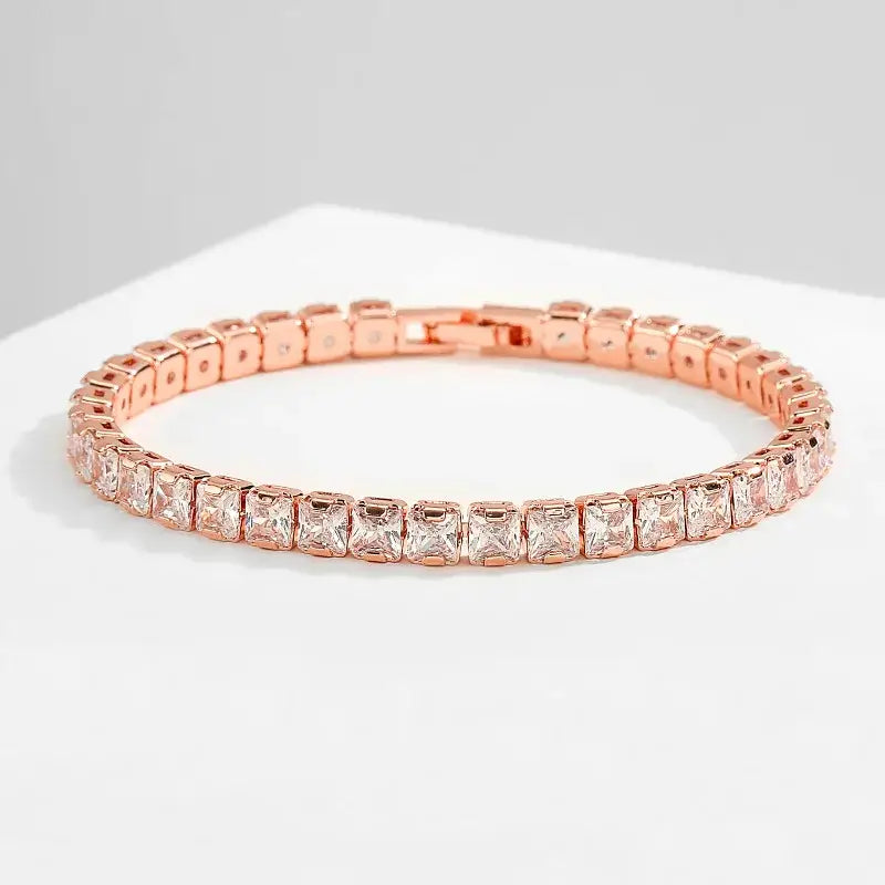 R&Z - Luxury Moissanite Silver Tinnes Braclete - 5MM Rose