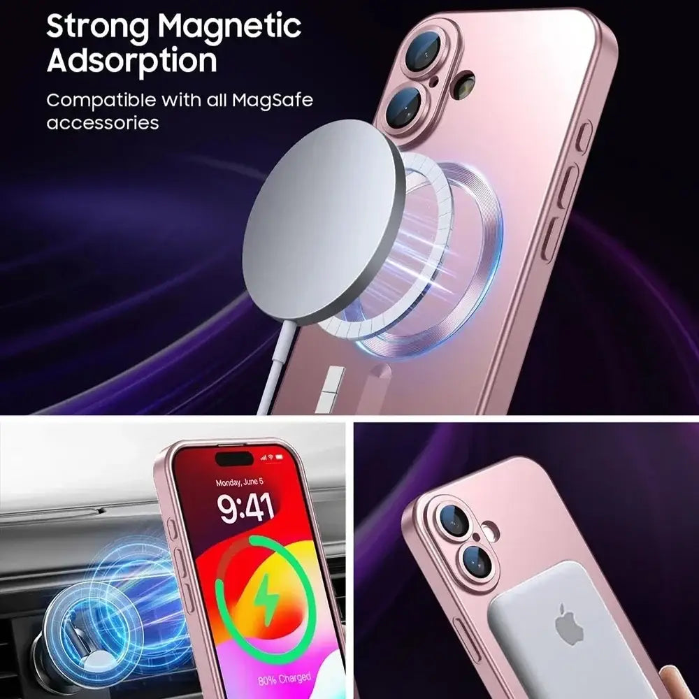 R&z - Magsafe Magnetic Wireless Charge Phone Cases For iPhone 17 Air 16 15 14 13 12 11 Pro Max Case Camera Back Cover