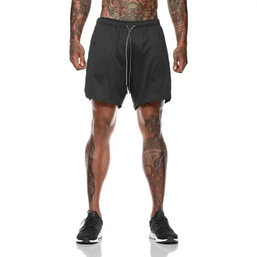 R&z - Men Sport Shorts Sportswear Double-deck Running Shorts