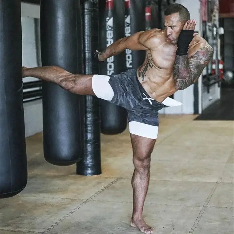 R&z - Men Sport Shorts Sportswear Double-deck Running Shorts
