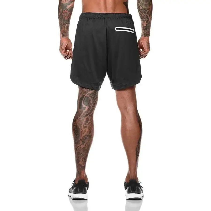R&z - Men Sport Shorts Sportswear Double-deck Running Shorts