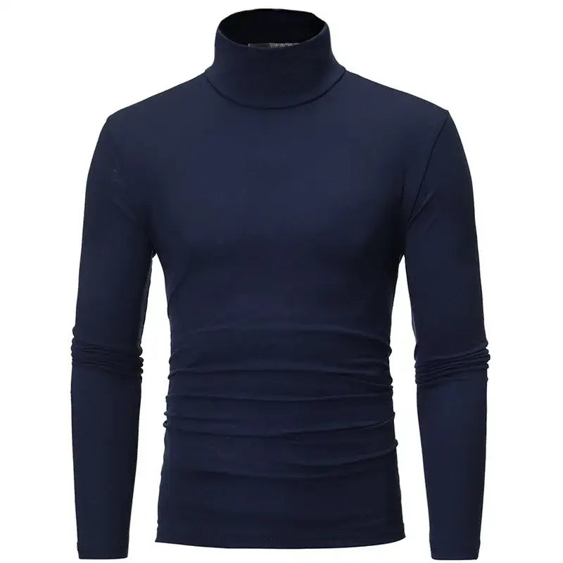 R&z - Men Winter Clothes Thermal Shirt Autumn Men’s Winter Tights High Neck Thin Slim Fit Long Sleeve T-shirt - Casual