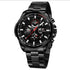 R&Z men’s automatic mechanical watch in black stainless steel with red accents and bold sporty design