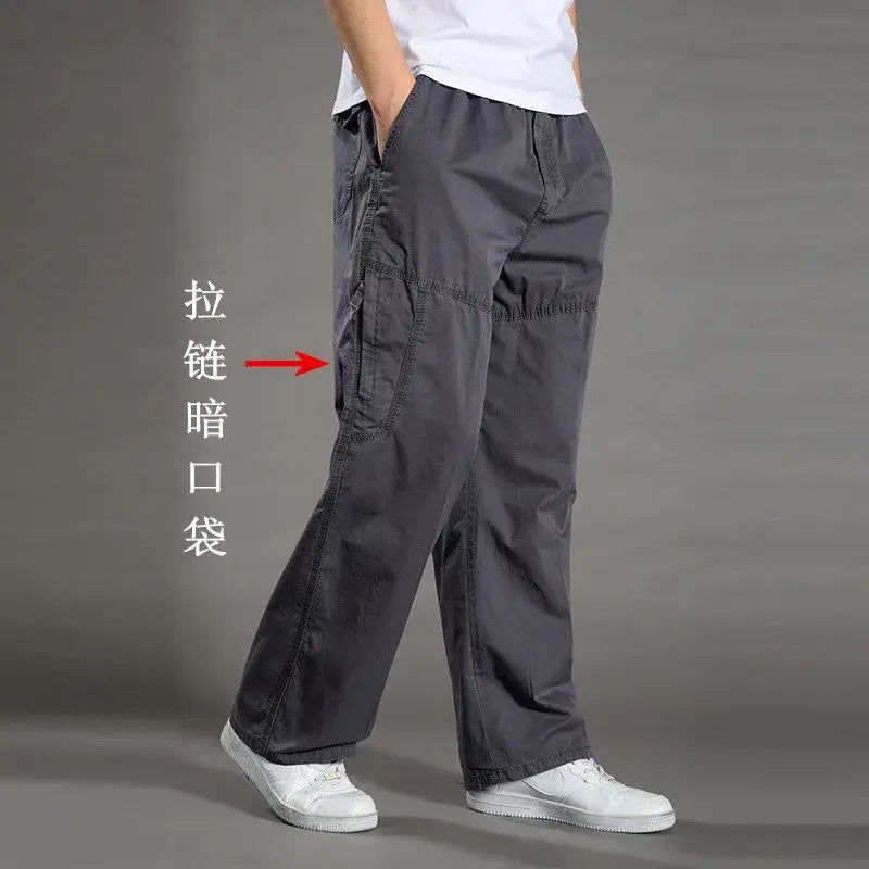R&z - Men’s Cargo Pants Summer Spring Cotton - 1012 Dark gray / L 65-70KG