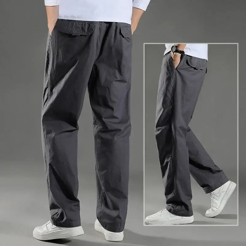 R&z - Men’s Cargo Pants Summer Spring Cotton - 1226 Dark gray / XXXL 95-105KG
