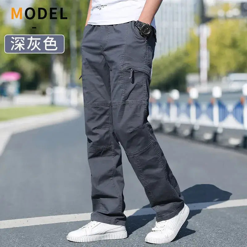 R&z - Men’s Cargo Pants Summer Spring Cotton - 1228 Dark gray / XL 70-85KG