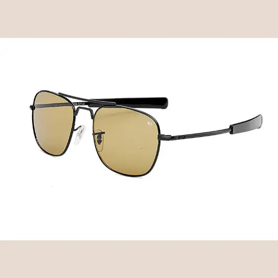R&z - Men’s Fashion Sunglasses with Glass Lenses - Black framed tea slices / C5