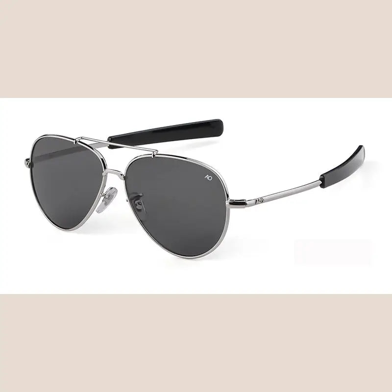 R&z - Men’s Fashion Sunglasses with Glass Lenses - Silver frame gray sheet / C6