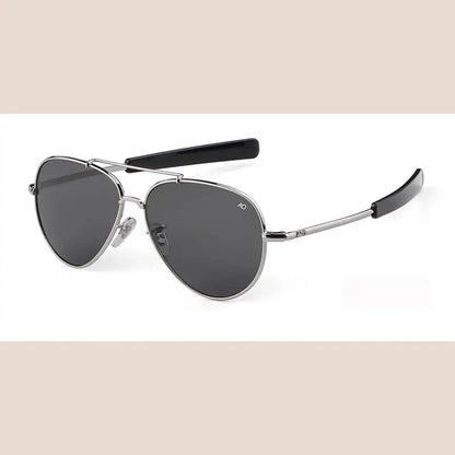 R&amp;z - Men’s Fashion Sunglasses with Glass Lenses - Silver frame gray sheet / C6