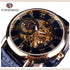 R&Z - Men’s Hollow Design Mechanical Watch - Silver black face with gold lettering - Executive Watches
