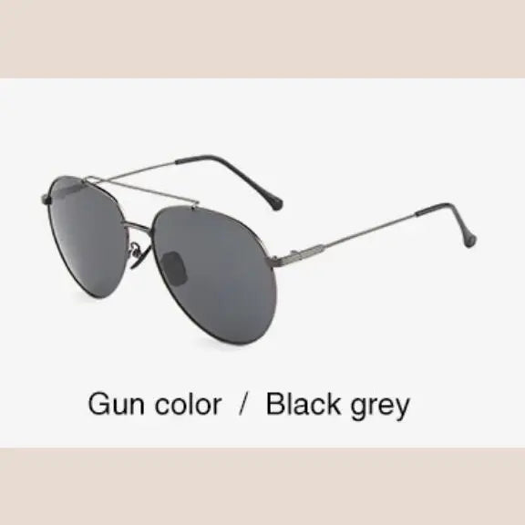 R&z - Metal Polarized Sunglasses W1189 - 2 / Gun color Black grey