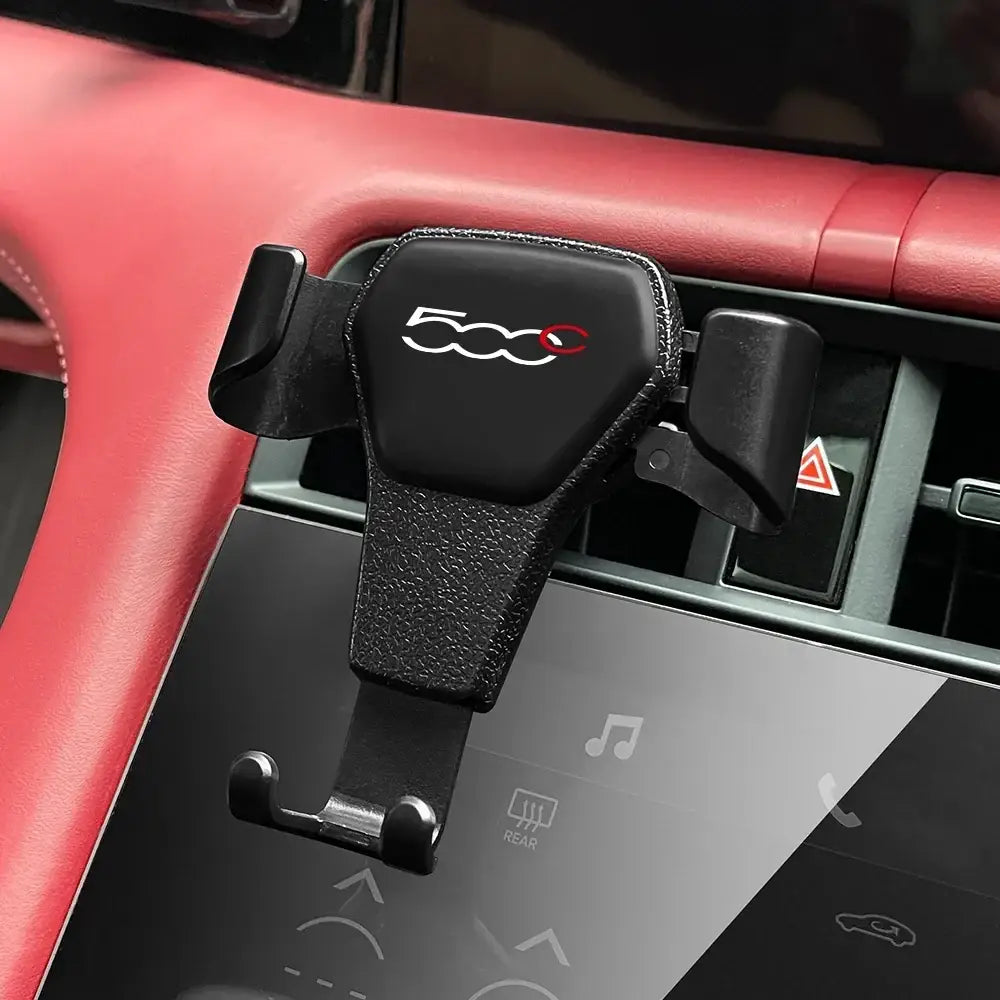 R&z - Mobile Phone Holder For Fiat 500 500C 2012 500X 500L Abarth 695 Support Bracket - For Fiat 500C Black