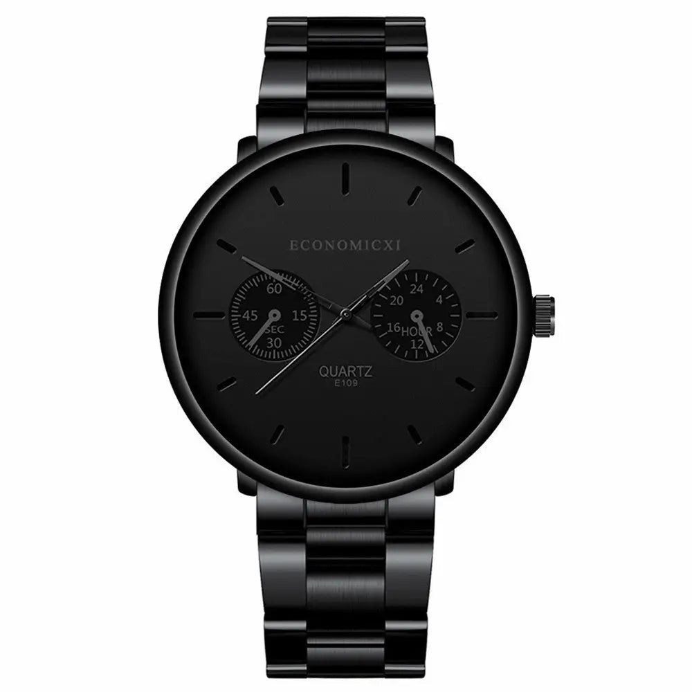 R&Z - Multifunctional Men’s Sports Watch with Steel Strap - Black - Executive Watches