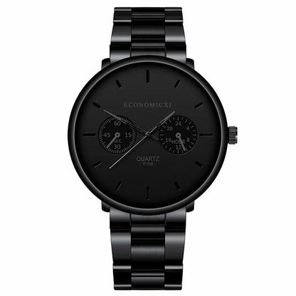 R&amp;Z - Multifunctional Men’s Sports Watch with Steel Strap - Black - Executive Watches