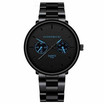 R&amp;Z - Multifunctional Men’s Sports Watch with Steel Strap - Blue - Executive Watches
