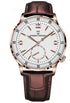 R&Z new fashion mens mechanical watch with rose gold case white dial and dark brown leather strap