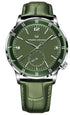 R&Z new fashion mens mechanical watch with olive green leather strap silver-toned case and pagani design logo dial