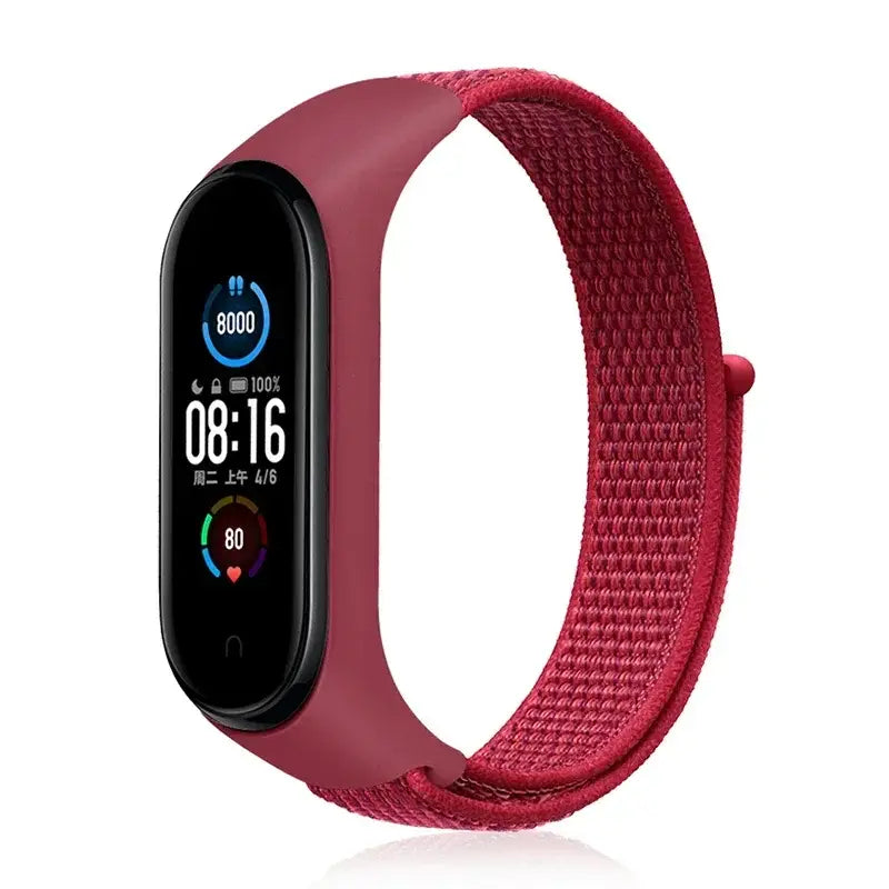R&Z Nylon Loop Strap For Mi Band - china red 05 / For Mi band 4 3