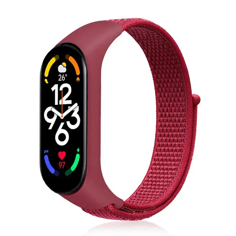 R&Z Nylon Loop Strap For Mi Band - china red 05 / For Mi band 7 6 5